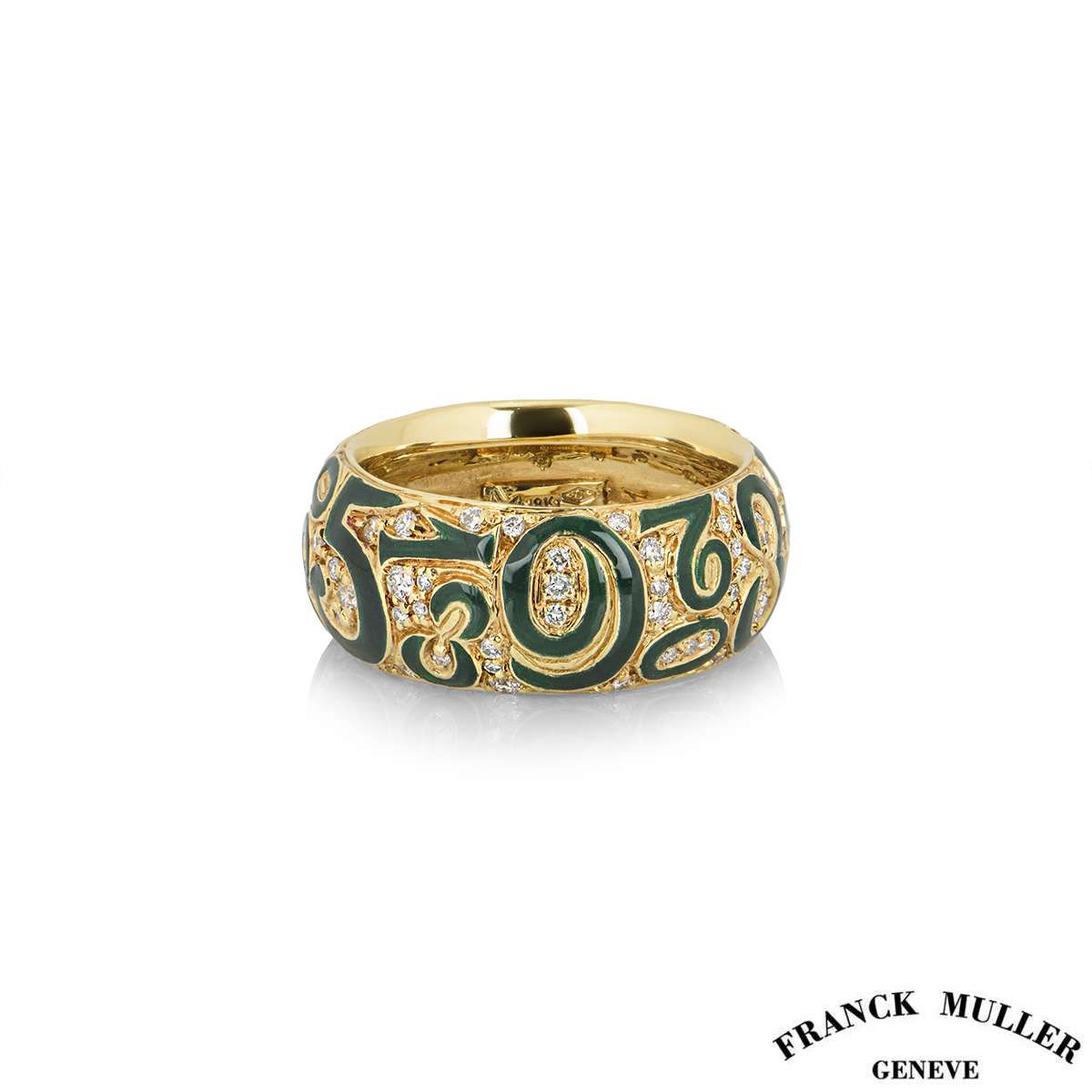 Franck Muller Yellow Gold Crazy Hours Diamond and Enamel Ring